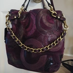 COACH Limited Edition Plum Purple Suede Hobo Purse